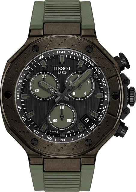 Tissot Chronograph T-Race, Quarz, Edelstahl, 45 mm, Silikon, Herren - Bild 1