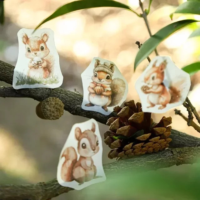 YCDBTH Washi Tape Set mit 45 farbenfrohen Tier-Motiven der Wald Zoological Society, 1 Rolle, B/H: 14 x 10 cm, Braun und Mehrfarbig - Bild 1