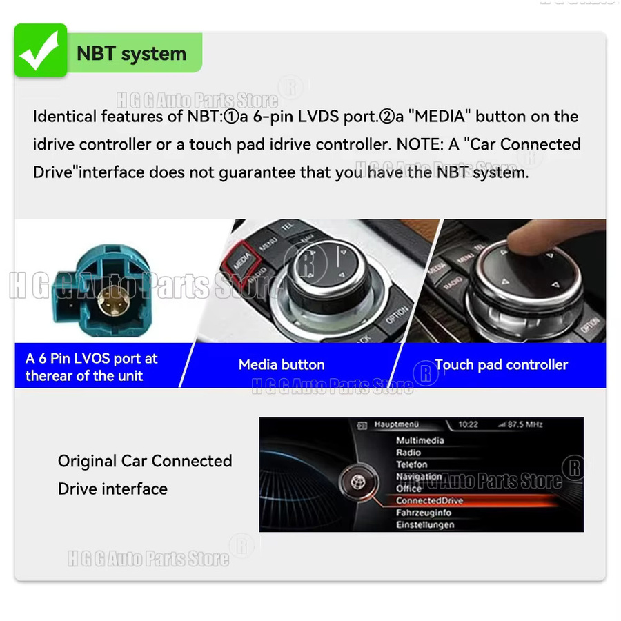 YANFU Android Multimedia-Player mit 12,3 Zoll Touchscreen für BMW X5 X6 NBT F15 F16, inklusive GPS und Carplay, Schwarz - Bild 4