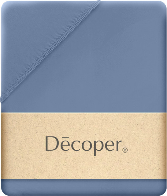 Decoper Mako-Feinjersey Spannbettlaken aus 100% Baumwolle, Blau, Breite: 120 cm, Länge: 200 cm - Bild 1
