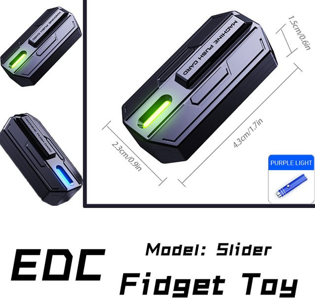 YIJOO Leuchtender Slider Fingerspitzen-Fidget-Spielzeug, Metall, Mechanische Karte - Bild 1