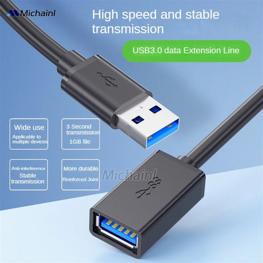 MINGCVIL USB 3.0 Verlängerungskabel in Schwarz für PC, Laptop, TV und Drucker - Bild 3