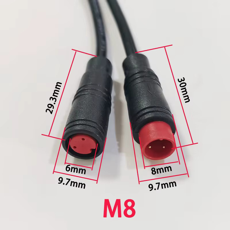 ChengHaoRan Wasserdichter Luftfahrtstecker mit Verlängerungskabel für Elektroroller-Bremssensor, Schwarz, Länge: 1 m - Bild 4