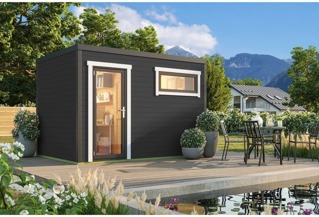 Lasita Gartenhaus Sardinia Maja mit Flachdach in Carbongrau, B/H/T: 350 x 239,4 x 250 cm - Bild 1