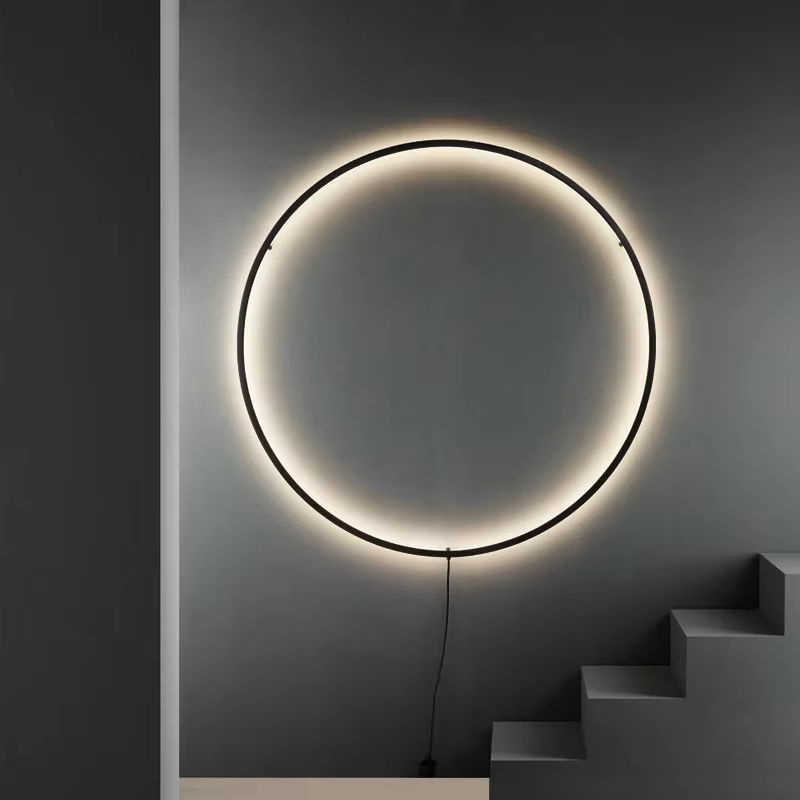 JIANKEXING Moderne LED Wandleuchte in Kreisform, Schwarz und Gold, ideal für Wohnzimmer, Schlafzimmer oder Korridor - Bild 5