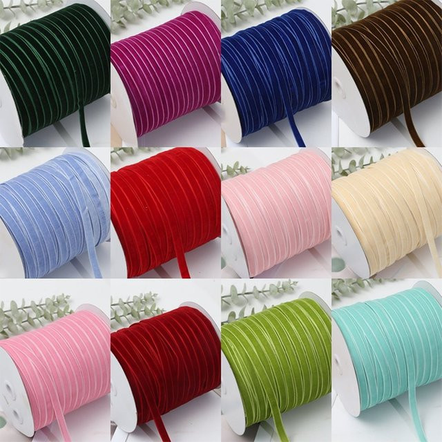 Einseitiges Samtband nicht elastisch Breite: 1 cm, Länge: 9,14 m, Farben: Rot und Mehrfarbig, ideal für Hochzeitsdekoration und Schleifen-Accessoires - Bild 1