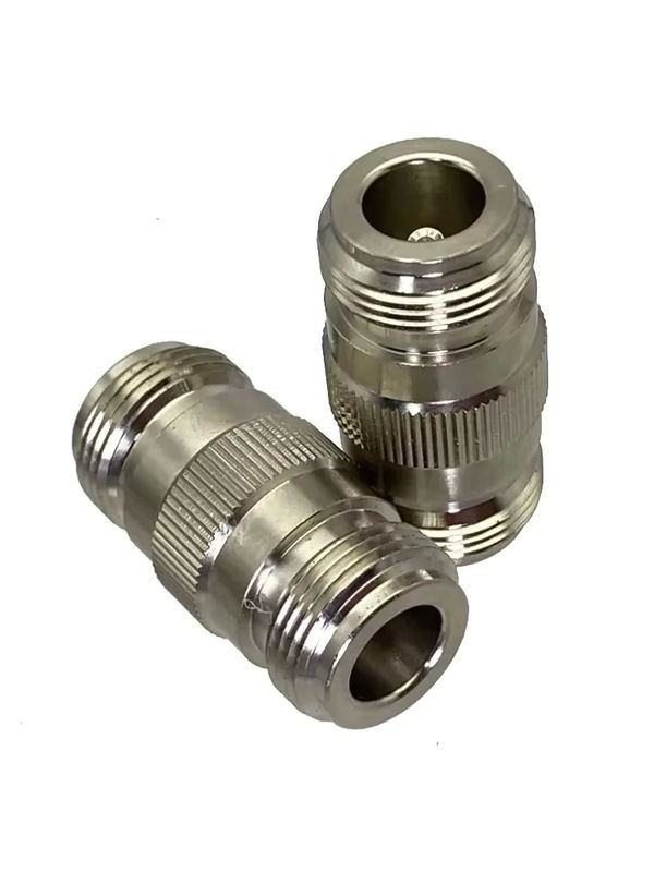 HF-Koaxial Adapter Buchse zu Buchse in Serie, Stecker gerade, Silber - Bild 5