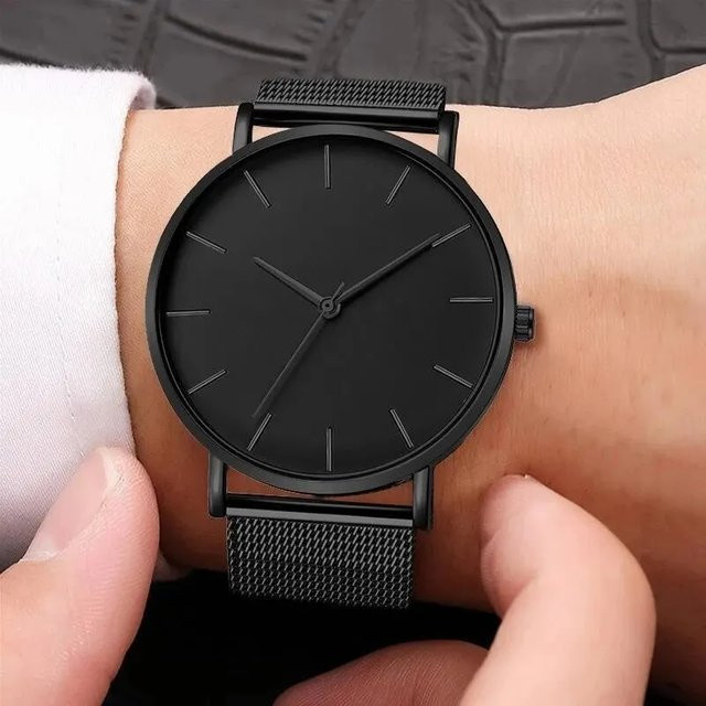 TVK Armbanduhr Edelstahl, Quarz, Schwarz, Herren - Bild 1