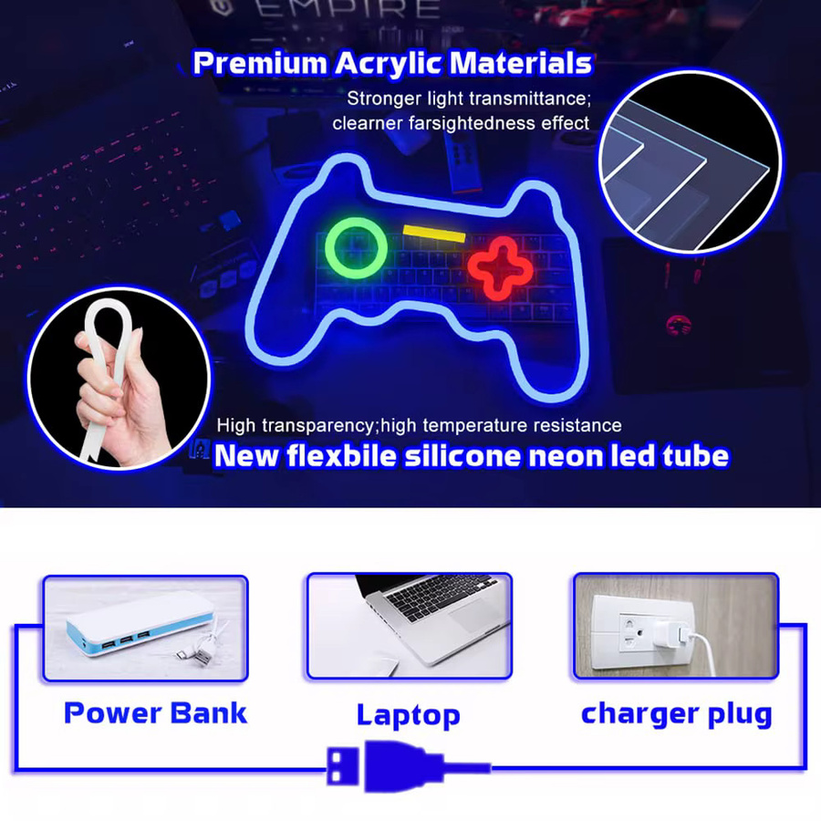 Mrs win LED Gamepad Nachtlampe mit RGB-Beleuchtung für Gamer und Teenager zur Wanddekoration - Bild 5