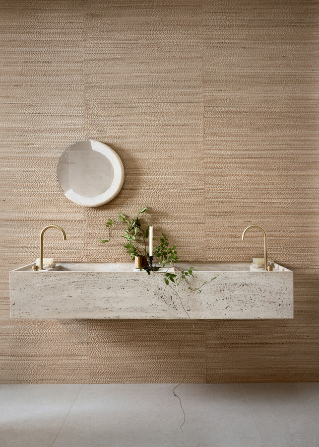CMO Paris Tapete Abaca Tressé in Sand/Beige mit abstraktem Design aus Vlies - Bild 1