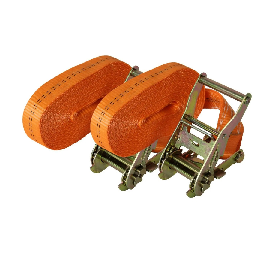 TRUTZHOLM 2er Set Profi Ratschen Spanngurte in Orange mit 2t Tragkraft und 6m Länge - Bild 2