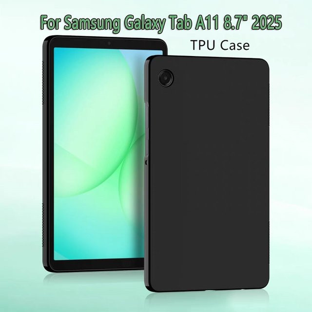 Schutzhülle für Samsung Galaxy Tab A11 8,7 Zoll (2025) SM-X130 SM-X133 X135N/G, Silikon-Softshell-TPU-Case, Schwarz - Bild 1