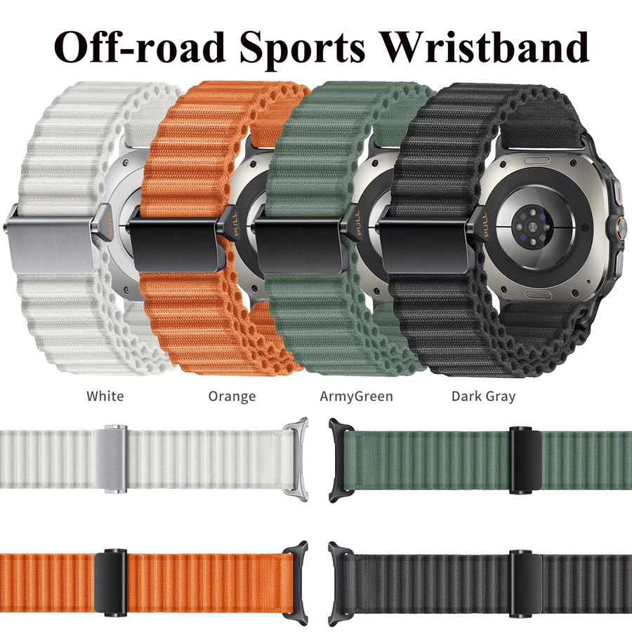 Samsung Uhrenarmband Nylon, Schwarz, Galaxy Watch Ultra 47mm - Bild 4