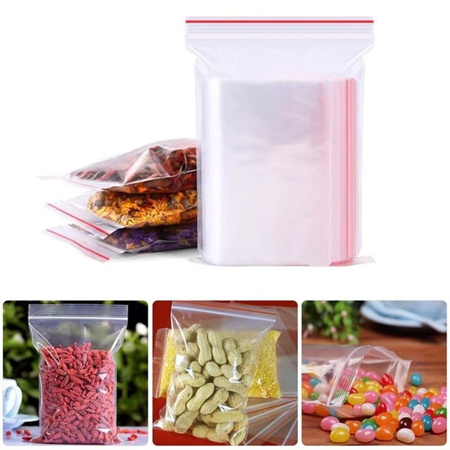 Transparente Plastiktüten mit Reißverschluss als wiederverschließbare Druckverschlussbeutel für Schmuck und Lebensmittel, 100 Stück - Bild 2