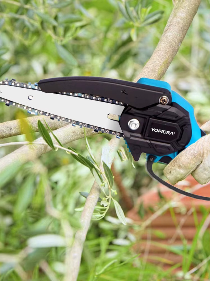 YOFIDRA Akku Kettensäge 3000 W mit 8 Zoll Bürstenmotor, Blau, kompatibel mit Makita Akku - Bild 4