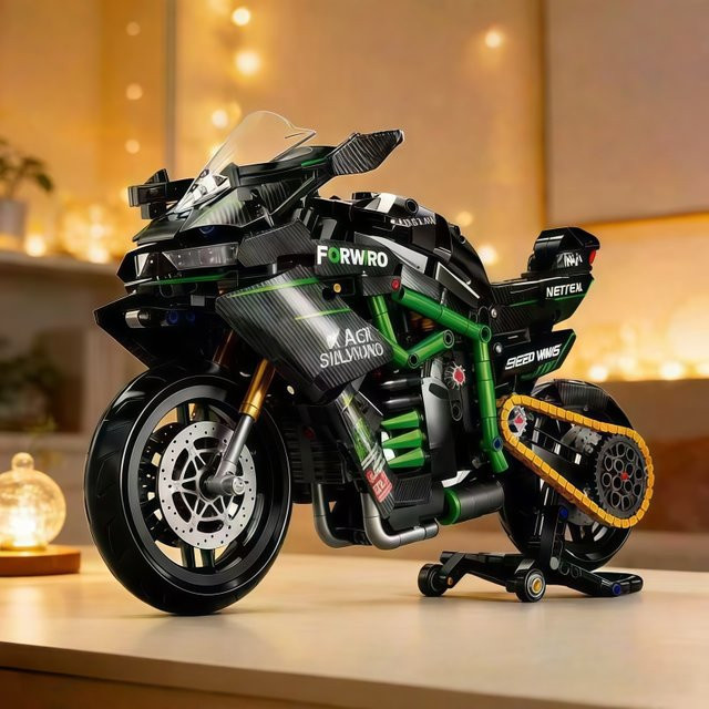 CACO BLOCKS Mechanischer Motorrad-Bausatz, Maßstab 1:8 - Bild 1