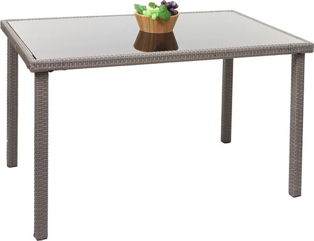 MCW Poly-Rattan Gartentisch G19 in Grau, B/T/H: 120 x 75 x 71 cm - Bild 1