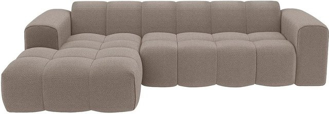 Maison Céphy Sofa Caleso in L-Form, Farbe Taupe/Beige, Stoffbezug Chenille, Breite: 284 cm - Bild 1