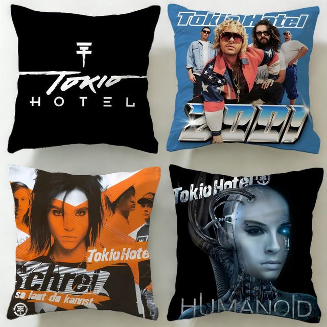 Klassischer Kissenbezug von Tokio Hotel in Schwarz - Bild 1