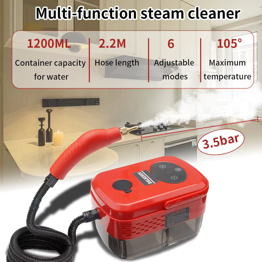 Handheld Dampfreiniger BALASHOV Hochtemperatur-Dampfmaschine für Haushalt und Küche in Weiß-Rot - Bild 6