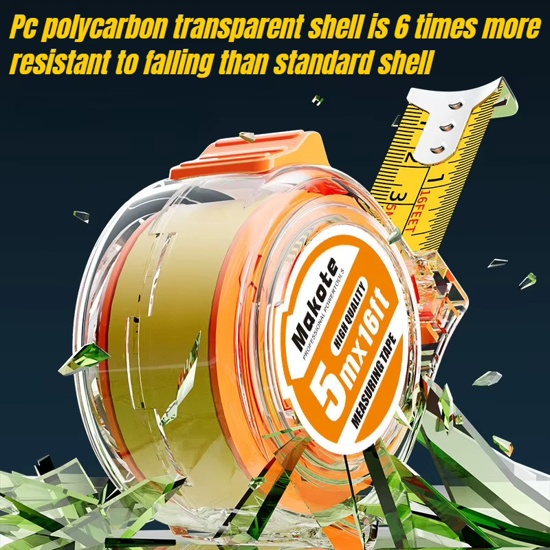 Einziehbares Stahlmaßband in transparentem Design mit metrischer und imperialer Skala (3m, 5m, 7,5m) - Bild 3