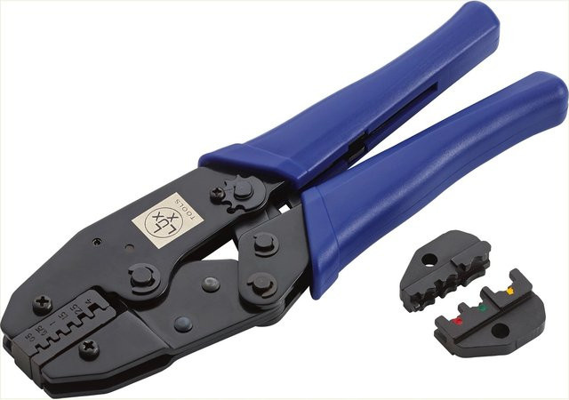 LUX-TOOLS Crimpzange für Aderendhülsen und Kabelschuhe in Blau - Bild 1