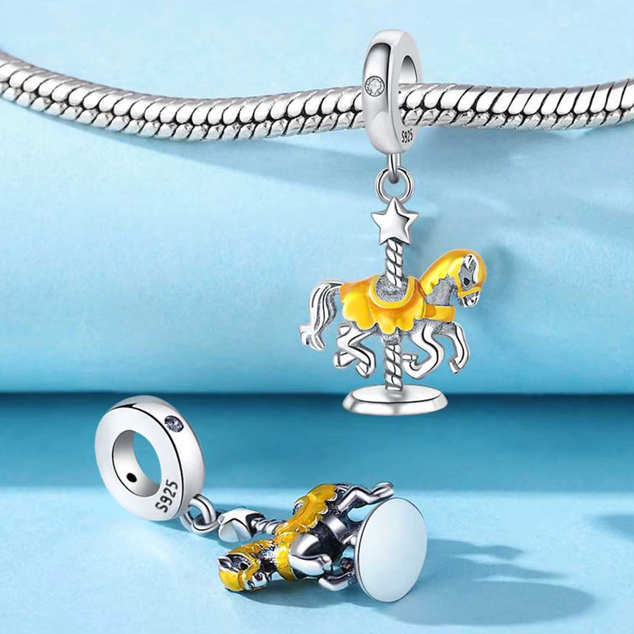 MISEFF Charm-Anhänger Karussell, Windmühle, Big Ben, 925 Silber, Damen - Bild 2