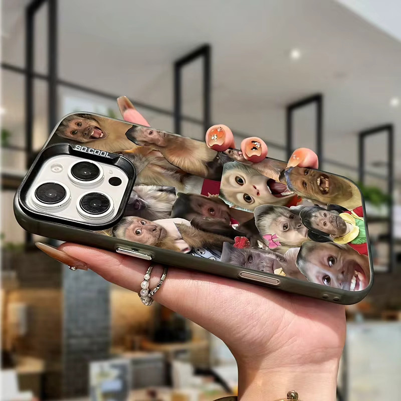 Wolkerfly Handyhülle mit Affenmuster und TPU Soft Edge für iPhone Modelle in Multicolour - Bild 4