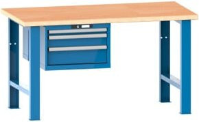 Lista Werkbank 27x36E mit Multiplex-Holzarbeitsplatte und KEY Lock R5012 in Blau, B/T/H: 200 x 75 x 84 cm - Bild 1