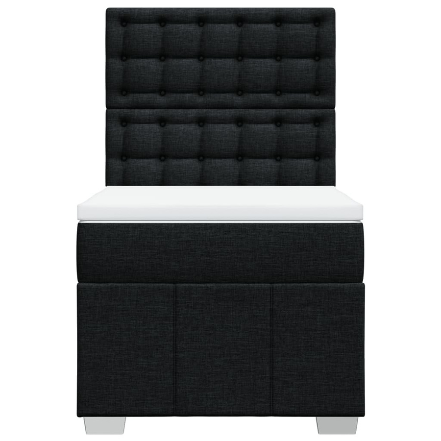 vidaXL Boxspringbett Hybrid mit Matratze und Taschenfederkern, Schwarz/Weiß, B/T: 80 x 200 cm - Bild 4