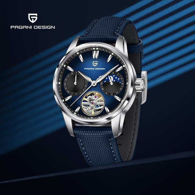 PAGANI DESIGN Armbanduhr, Automatik, Edelstahl, Mondphase, Herren - Bild 1