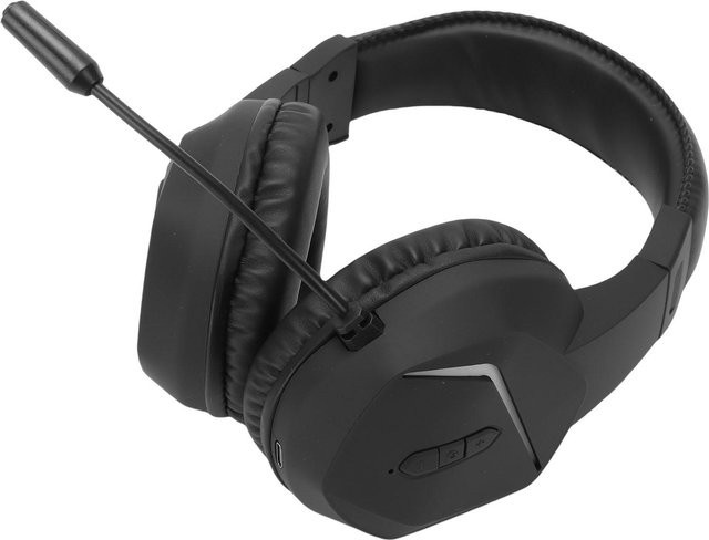 KONNWEI Kabelloses Gaming-Headset mit 2,4G Verbindung, RGB-Beleuchtung und geräuschunterdrückendem Mikrofon für PC, Schwarz - Bild 1