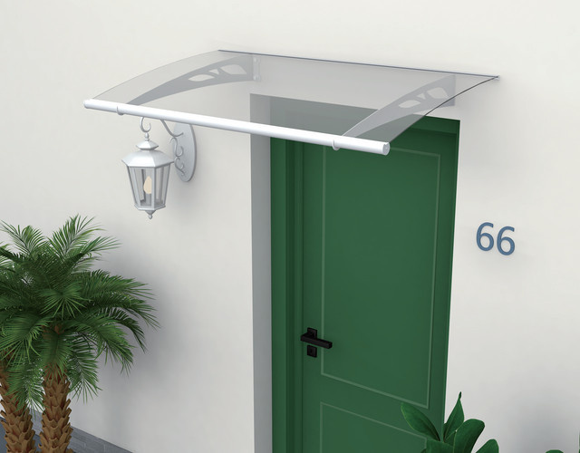 Transparentes Vordach aus Polycarbonat mit 3mm Materialstärke, Breite: 140 cm, Tiefe: 90 cm - Bild 1
