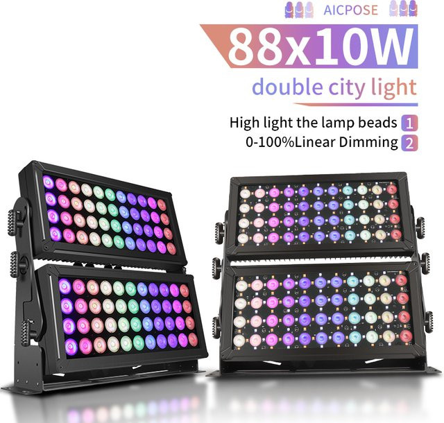 Aicpose RGBW DMX LED Wall Washer Outdoor Floodlight IP65 Wasserdicht, Schwarz - Bild 1