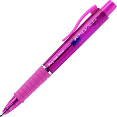 Faber-Castell Poly Ball View Kugelschreiber in Pink mit blauer Tinte und 0,6 mm Strichbreite - Bild 1