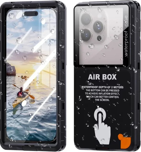 Wasserdichte Handyhülle von VIKEFON in Blau mit IP68-Schutz und Touchscreen-Funktion für iPhone und Samsung bis 6,9 Zoll inklusive Trageband - Bild 1