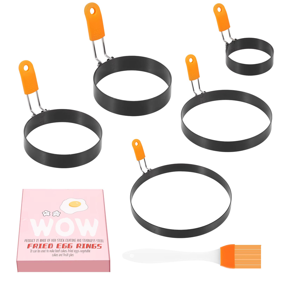 Willstar Eierringe Set aus Edelstahl in Silber, runde Pfannkuchenformer für Spiegeleier und Frühstück - Bild 6
