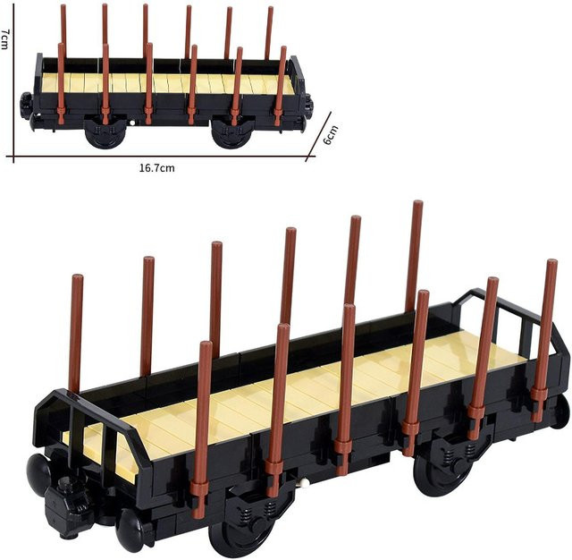 MOC Eisenbahnwaggons Grundplatte Bausteine, Fahrzeuge, ab 14 Jahre - Bild 1