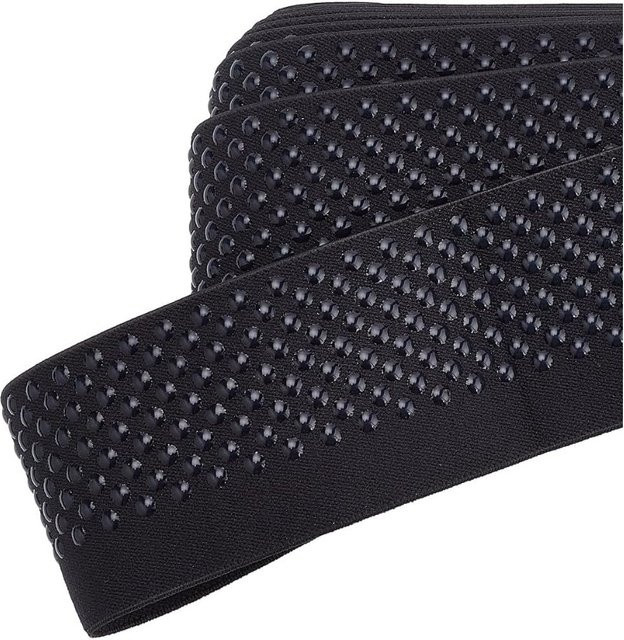Schwarzes elastisches Polyester-Staffelband mit rutschfestem Silikon-Greiferband, Breite: 5,08 cm, Länge: 5,95 m - Bild 1
