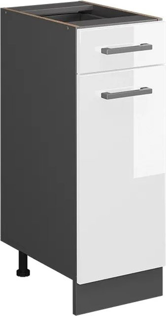 Vicco Küchenunterschrank R-Line Weiß Hochglanz Anthrazit Breite: 30 cm - Bild 1