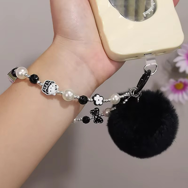 Sanrio Kawaii Girl Handyhülle in Beige mit Lanyard und Anti-Verlust-Handgelenkband für Damen - Bild 3