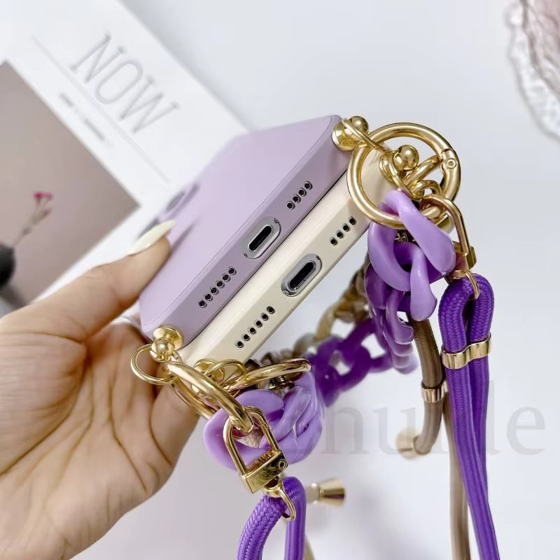 Marmor-Armband-Handyhülle für Xiaomi 15T 14T Redmi 15C 14C 15 POCO X8 Pro Max X7 Silikon-Crossbody-Hülle mit Umhängekordel und Kettenriemen in Pink - Bild 1
