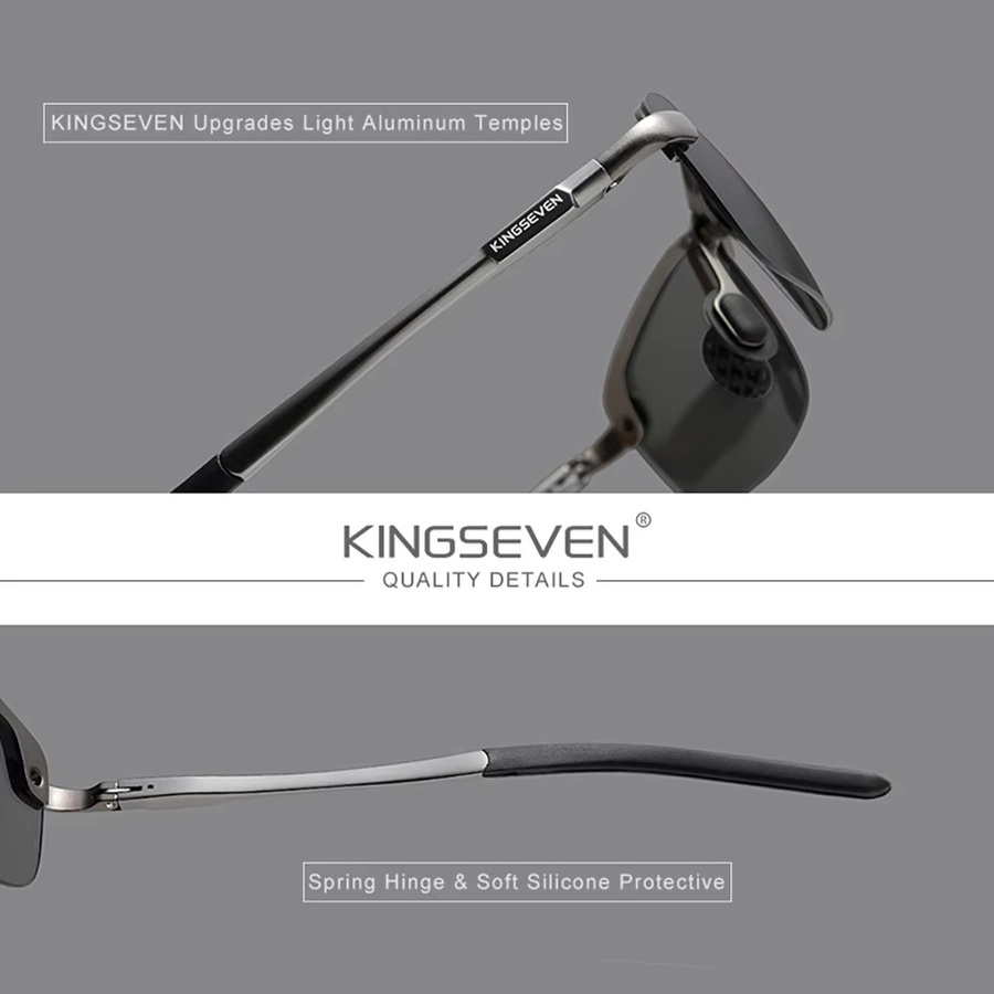 KINGSEVEN Sonnenbrille, randlos, rectangular, Metall, Unisex - Bild 2