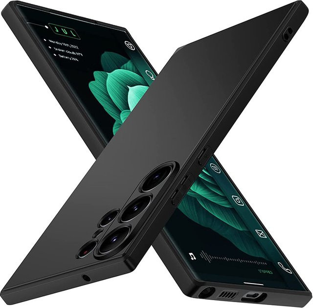 Matte Silikon Schutzhülle für Samsung Galaxy S25 Ultra S24 Ultra S23 Ultra S23 Plus S21 FE in Schwarz - Bild 1