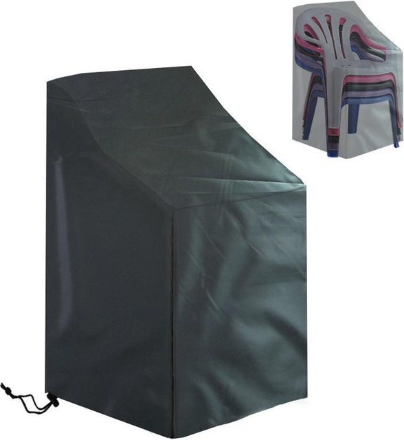 Huapate Staubschutzhülle für Stapelstühle und Gartenmöbel, wasserabweisend, Schwarz, B/T/H: 64 x 64 x 120 cm - Bild 1