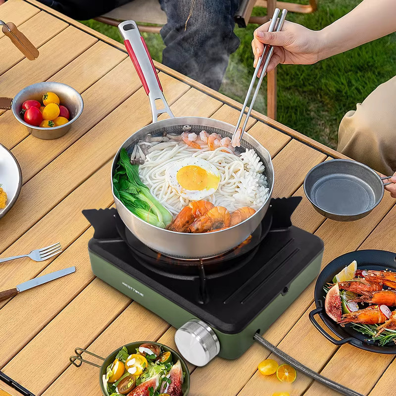 WESTTUNE Outdoor-Gasherd, tragbarer winddichter Infrarot-Campingkocher mit 3600 W in Grün - Bild 5