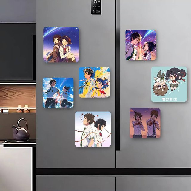 Personalisierter Anime Film Y-Your N-Name Kühlschrankmagnet, quadratischer magnetischer Aufkleber in Multicolour - Bild 1