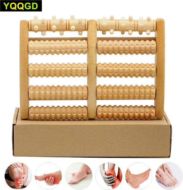 YQQGD Dual-Fußmassageroller aus Holz, Unisex - Bild 1
