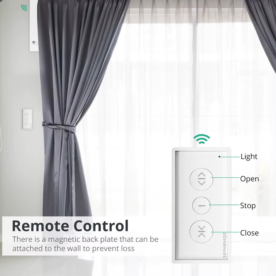 Zemi Smart Curtain Motor mit Matter über Faden Technologie zur Steuerung über Google Home und Samsung SmartThings App für ein automatisches Vorhangsystem - Bild 2