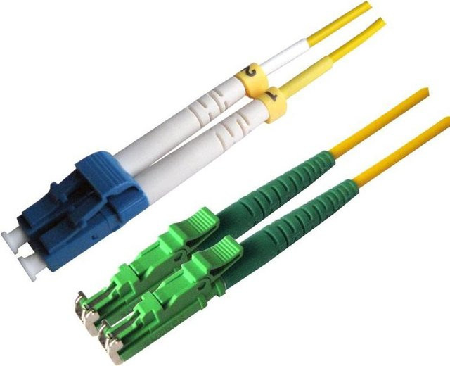 MicroConnect Glasfaser Patchkabel OS2 LC/UPC auf E2000/APC, Länge: 1,5 m, Multicolor - Bild 1